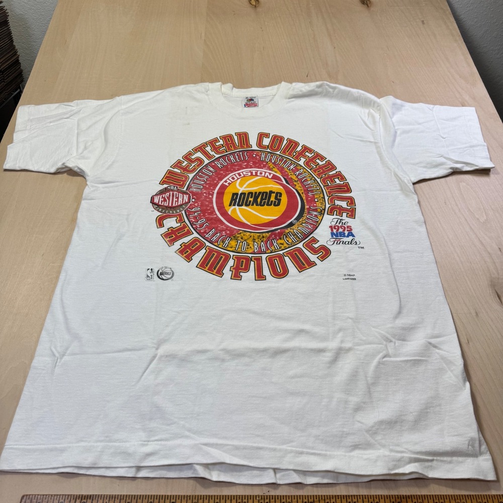 Vintage 1995 Houston Rockets Western Conference Champions Shirt XL Single Stitch
